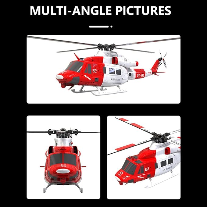 GOOSKY E2 UH-1Y RC Helicopter 2.4G 6CH Dual Brushless Simulation Stunt Aircraft Model with GPS Auto-Stabilization One-Key Return (RTF Version)
