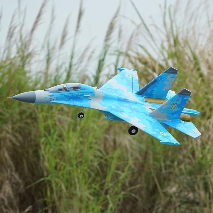 Su-27 Twin 50mm EDF 4S ducted Fan Jet (Camo Blue-PNP-Transmitter Receiver or Battery not Included)