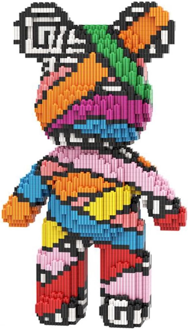 PIANTION Animal Colorful Bandage Bear Micro Building Blocks Set(3000PCS XQ035) 12.6in High SeriesGifts Suitable for Adults