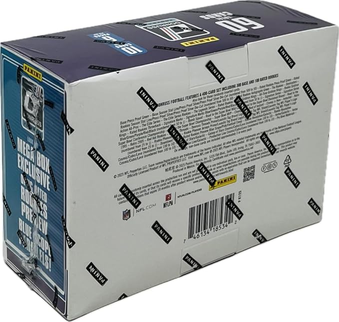 2025 Panini Donruss Football Mega Trading Card Box (1 Memorabilia or Autograph Per Box)(Optic Rated Blue Scope Parallels)