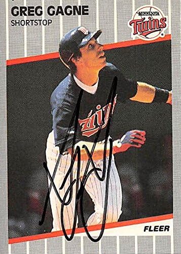 Sports Memorabilia Autograph Warehouse 245375 Greg Gagne Autographed Baseball Card - Minnesota Twins 1989 Fleer - No. 111