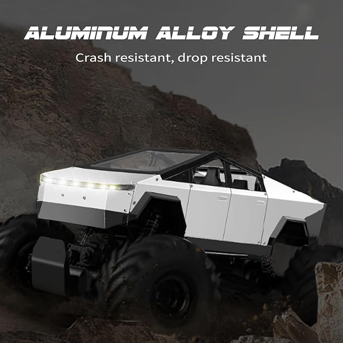 GoolRC 1:8 Scale Large Remote Control Car RC Cars with Metal Shell 2.4GHz 4WD RC Truck with Headlights All Terrain Off Road Monster Truck with 2 Batteries for Adults
