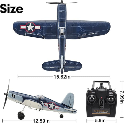2023 New Upgrade F4U Corsair RC Plane 4 Channel RTF Remote Controlled Aircraft RC Airplane for Beginners Adult with Xpilot Stabilization System &amp One Key Aerobatic