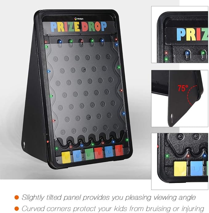 WinSpin 30x19 Prize Drop Board w/LED Light &amp 41x25 Prize Toss Bean Bag Toss Game w/ 10 Pucks &amp 5 Bean Bags for Carnival Event