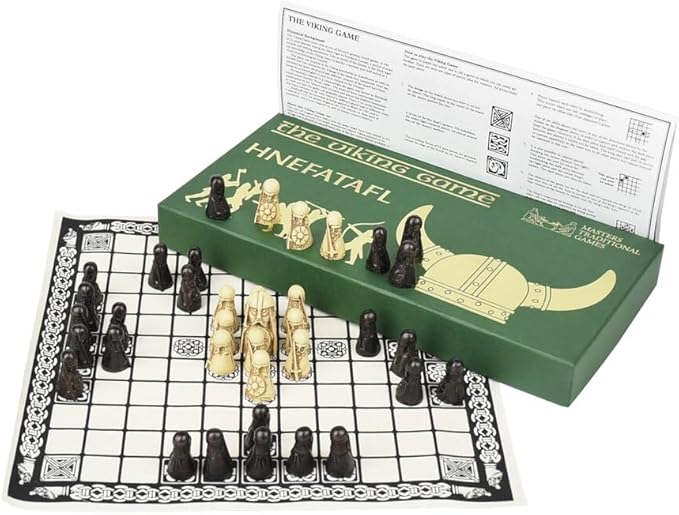 Hnefatafl Board Game - Viking Chess Set - The Masters Edition with Cloth Board and Detailed Resin Pieces - Two Player Strategy Board Game