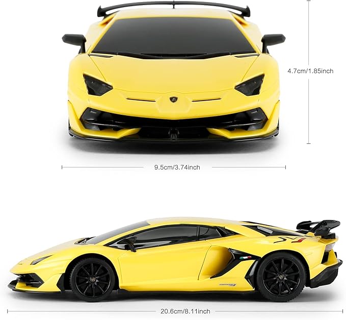 RASTAR Lamborghini Remote Control Car 1/24 RC Lamborghini Aventador SVJ RC Model Toy Car Yellow