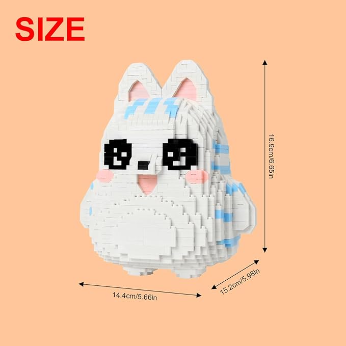 Larcele Animal Series Micro Building Blocks Animal Set DIY Mini 3D Building Toy Bricks1682 Pieces KLJM-07 (Fox Cat)