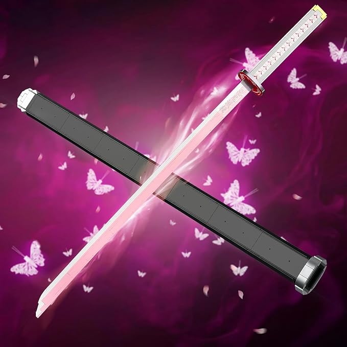 39inch Demon Sword Building Sets Tsuyuri Kanao Swords Set with Scabbard and Stand Demon Katana Building Blocks Anime Sword Sets for Adults and Anime Fans (706PCS)