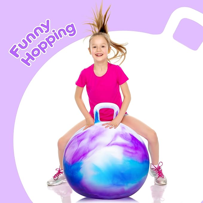 PlayZap Hopper Balls for Kids 6-12 20 Inches Bouncy Ball with Handle 20 Inflatable Bouncing Hopper 50cm Bouncing Toys Outdoor Hopping Toys for Girls Boys Gifts