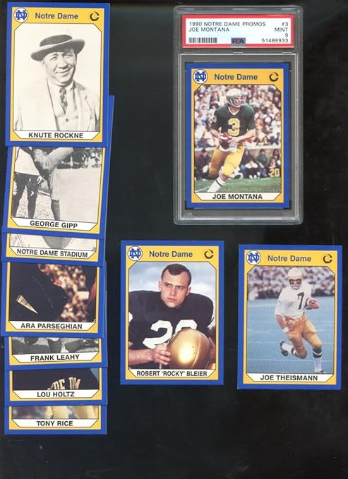 1990 Notre Dame PROMO Collegiate Collection #3 Joe Montana COMPLETE SET Graded Football Card PSA 9 Fighting Irish College
