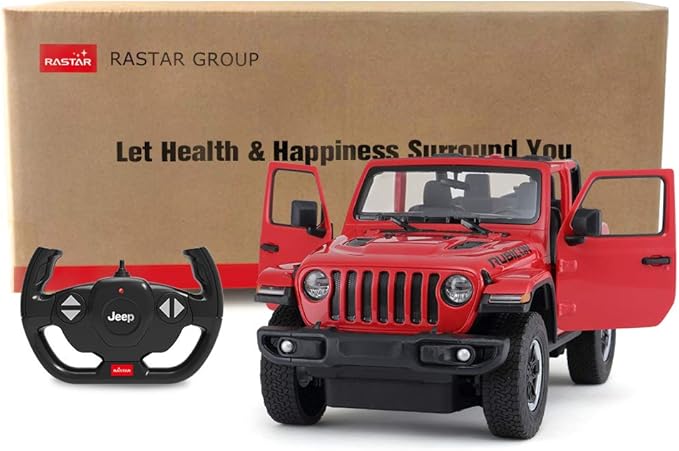 RASTAR Off-Road Remote Control Car 1:14 Jeep Wrangler JL RC Off-Road Racing Vehicle Toy Car for Kids Adults Spring Suspension/Door Open 2.4Ghz RED