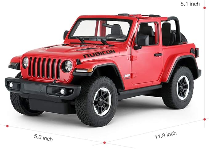 RASTAR Off-Road Remote Control Car 1:14 Jeep Wrangler JL RC Off-Road Racing Vehicle Toy Car for Kids Adults Spring Suspension/Door Open 2.4Ghz RED