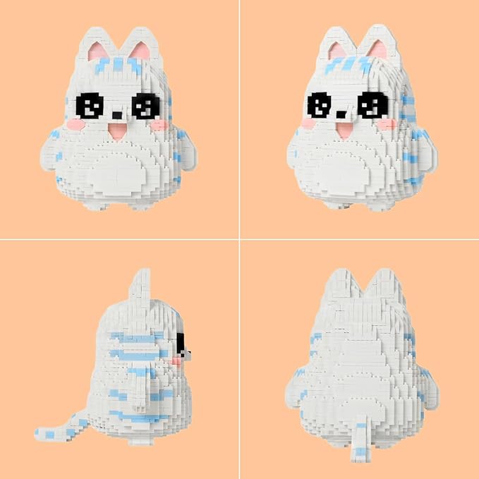 Larcele Animal Series Micro Building Blocks Animal Set DIY Mini 3D Building Toy Bricks1682 Pieces KLJM-07 (Fox Cat)