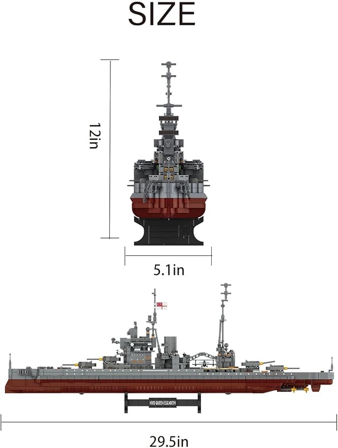 SEMKY Military Series Queen Elizabeth Class MOC Building Blocks and Engineering Toy（2277 Pieces）WW2 Warship Fan