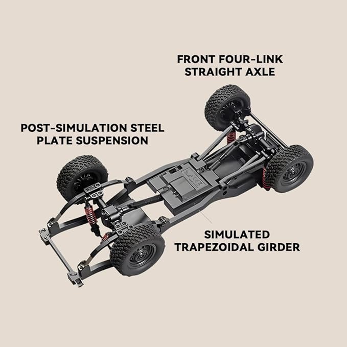 MN-82T RC Truck 1/12 RC Rock Crawler 4x4 Remote Control Pickup Off Road 2.4GHz All Terrain Proportional Throttle Steering RTR Hobby for Adult