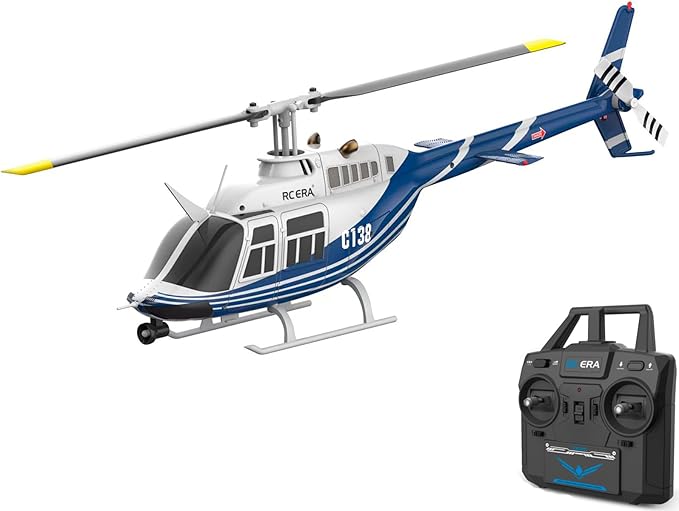 C138 RC Helicopter 2.4G 6CH 6-Axis Gyro Altitude Hold 1/33 Remote Control Plane Ready to Fly RTF(Blue-White)