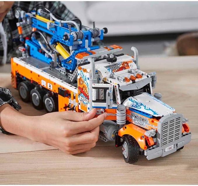 Lego 42128 Technic Heavy-Duty Tow Truck with Crane Toy for Boys &amp Girls with Mechanical Functions Model Building Set Engineering for Kids Series