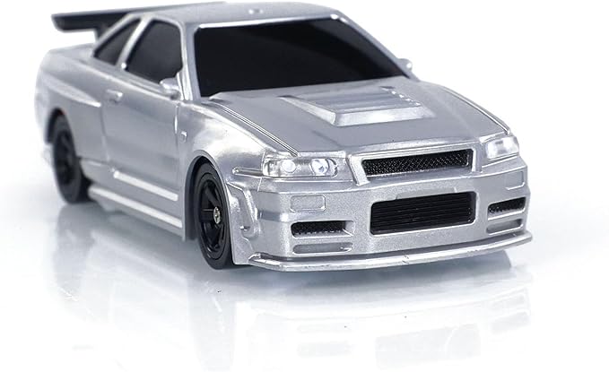 1/43 Full Scale RC Drift Race Vehicle with Gyro Edition 4WD Ready to Go Mini Racing Car Remote Control Car High Speed Model for Collection Gift Boys(Silver Gray)