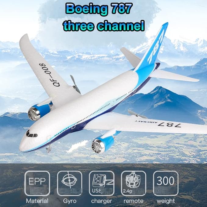 QF008 787 Remote Control Fixed-Wing Aeroplanes Aircraft for 14Y+ Beginners Expert Boeing 787 Three-Channel High-Flying 1000 Meters Special Connection Roll Epp Hobby RC Plane