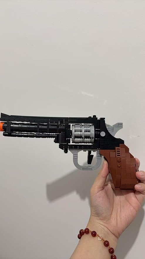 1:1 Pistol Building Blocks Set 400+ Pieces Building Blocks Model Gun Toy for Adults &amp Kids 14+ Unique Collectible Gift for Christmas Birthday Military Fans (Revolver)