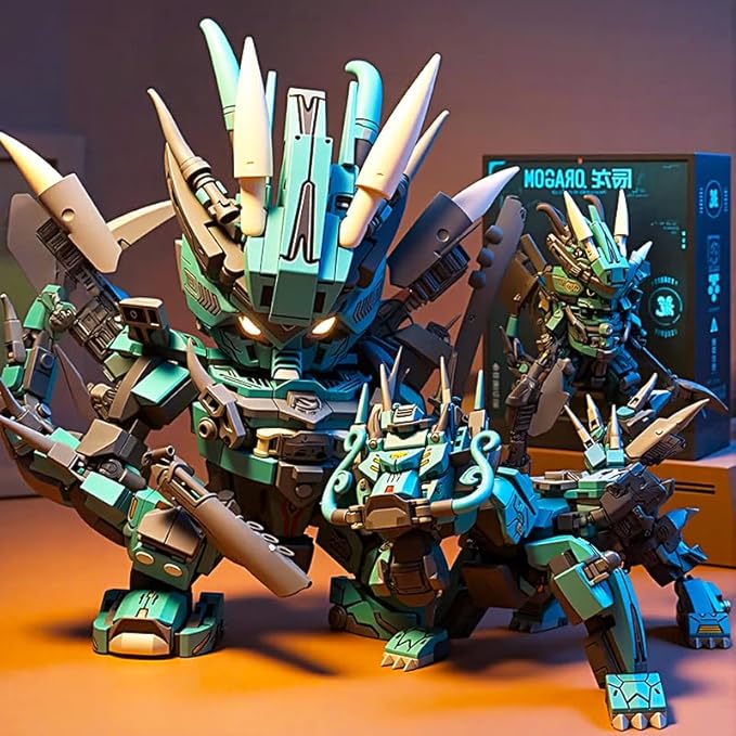 Dragon Mecha TransformingMechanical Robot Dragon-Shaped Model Building Block Toy Set Cool Warrior Suitable as a Christmas Birthday Gift for Adults or Children