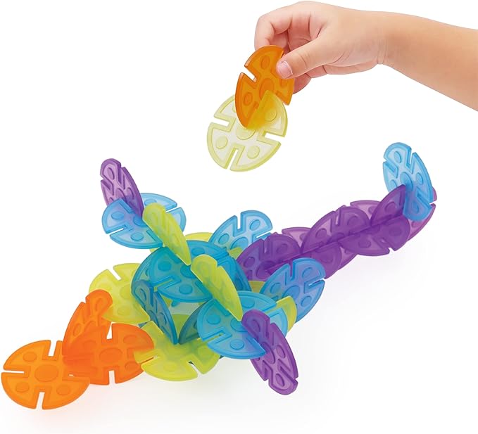 Guidecraft Interlox Discs - 96 Piece Set: Kids STEM Learning and Construction Toy Creative and Educational Building Set for Toddlers