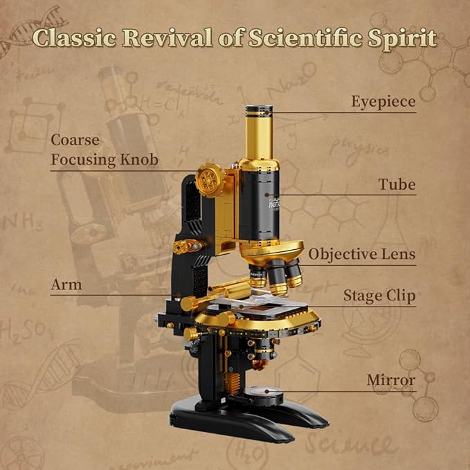 PANTASY Vintage Telephone &amp Antique Microscope Building Set Retro Rotary Phone &amp Scientific Laboratory Model Kits for Adults Classic Mechanical Display &amp Home Decor