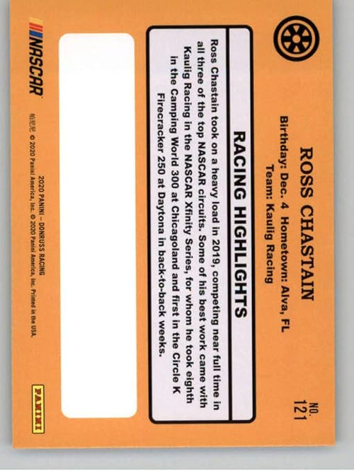 2020 Donruss Racing #121 Ross Chastain Nutrien/Kaulig Racing/Chevrolet Official NASCAR Trading Card