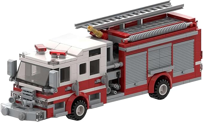 Firetruck Building Blocks Set Small Firemech Model Kit Fire Engine Toy Set 422 Pcs Bedroom Decorations Gift for Adults Christmas and Birthday.