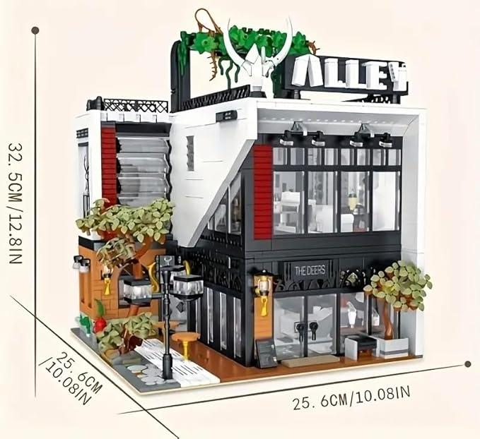 General Jim's Deers Bubble Tea Café with LED Light Kit Street View Modular City Building Block Bricks Great Gift for Teen and Adults