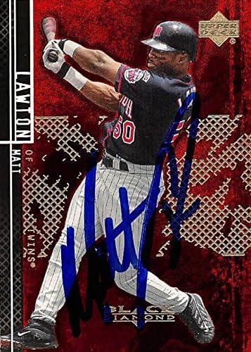 Sports Memorabilia Autograph Warehouse 246176 Matt Lawton Autographed Baseball Card - Minnesota Twins 2001 Upper Deck Black Diamond - No. 34