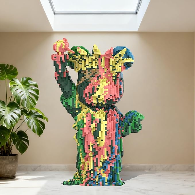 DAHONPA Colorful Statue of Liberty Bear Micro Building Blocks (6150 Pieces) Gift for Adults and Kids