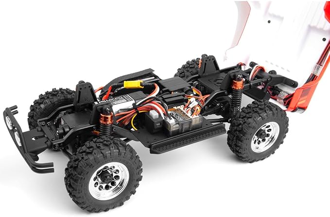 Helidirect HPI Venture18 Brushed 1985 Toyota Hilux SR5 1/18 RTR 4WD w/2.4GHz Radio TX Battery &amp Charger - Remote Control Crawler RC Rock Crawler 1/18 4WD Off-Road for Adults (Red (HPI160801))