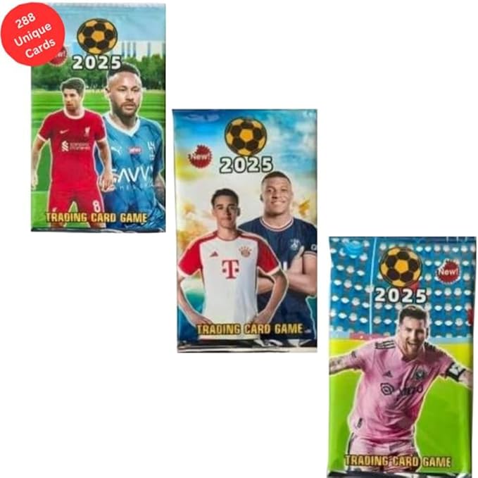 2025 Soccer Trading Cards - 36 Mystery Packs 8 Cards Each (288 Total) Featuring Random Players Premium Quality Paper - Perfect for Family Fun &amp Soccer Enthusiasts (Not Original)