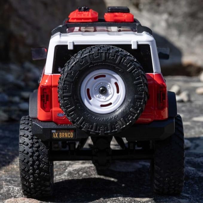 Axial 1/24 SCX24 F Bronco 4X4 RTR Brushed Rock Crawler (Battery &amp Charger Included) - Remote Control Car RC Cars RC Rock Crawler 4WD RTR 1/24 Scale for Adult (Red (AXI00006V2T6))