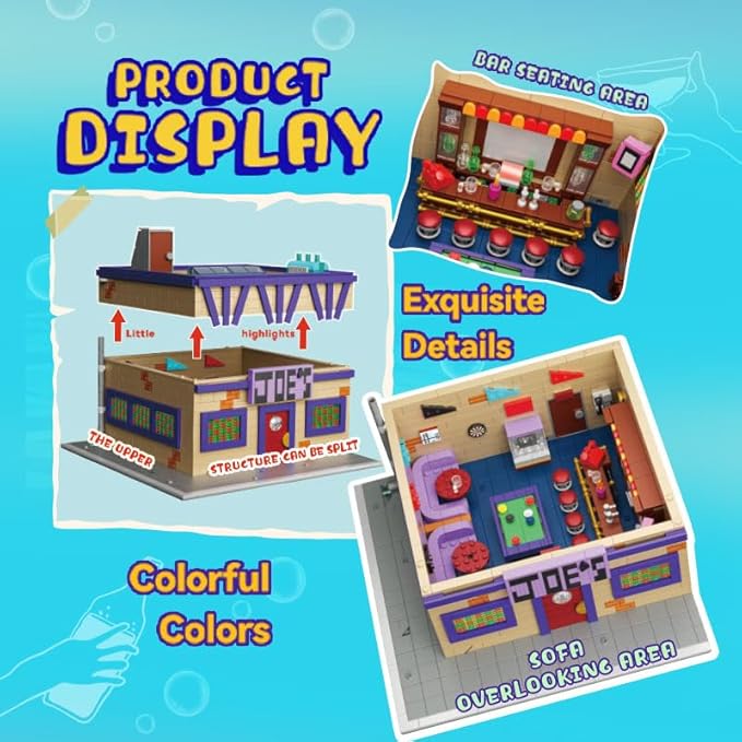 Simpasan Modular Building KitJoe's Bar Building Set for Adult Ideas Gift for Fans Movie Building House Sets Diner Brick Building Blocks for Adults(1748 Pieces)