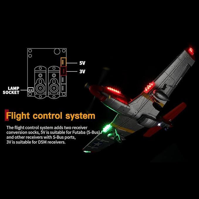 XK A280 P-51 RC Airplane EPP Remote Control Airplane 3D/6G 2.4G 4CH Brushless 560mm Wingspan Fixed Wing RC Aircraft Model with Quick Release Military Plane Toy Gift -RTF