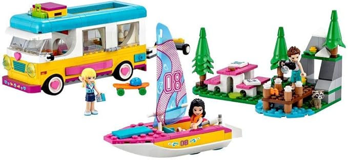 LEGO Friends Forest Camper Van and Sailboat 41681 Building Kit Forest Toy New 2021 (487 Pieces)