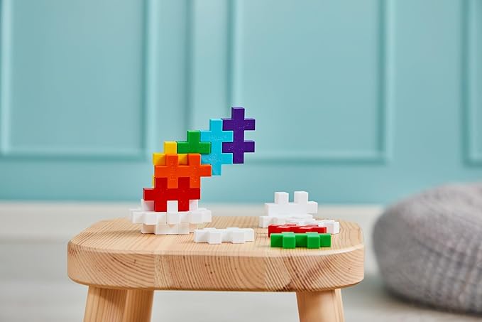 Plus-Plus - BIG Rainbow Tube 15 Pieces - Creative Educational Game for Children 1 Year+ - Fun Activity Colorful Construction Educational Gift