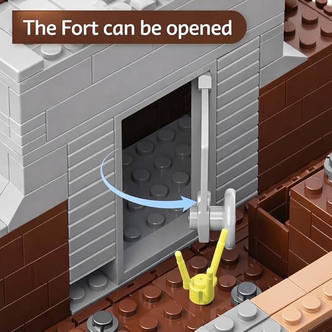 WW2 Military Trench Fortress Building Set（1350 pcs）Military Bunker Model Kit with Medical Room Armory Anti-Aircraft Gun&ampGround Fortress for Adults&ampKids STEM Creative Play Combat Display Co