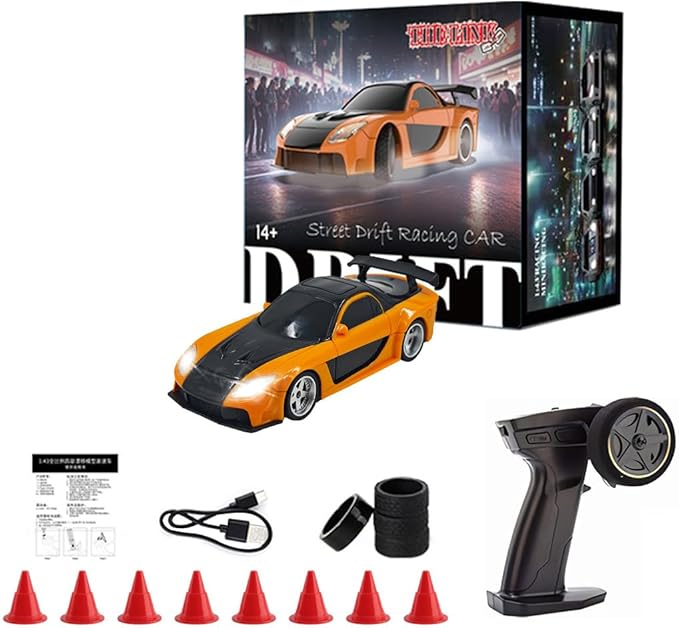 1/43 Scale RC Mini Racing Car Full Proportional Electric Mini Racing Drift Car Model with Lights (RTR) - Standard Version