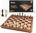 Chess Armory Wooden Chess Set – 17-Inch Large Chess Board with Felted Storage Box Extra Queens &amp Handcrafted Staunton Pieces