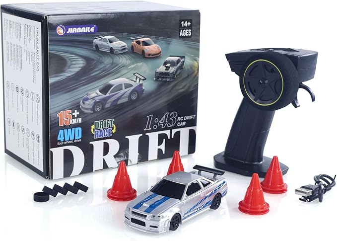 TOUCAN RC HOBBY 1/43 RC Racing Car R34 Radio Controlled High Speed Drift Vehicle 4WD RTR Mini Car 2.4G Radio Battery Gifts for Ages 14+