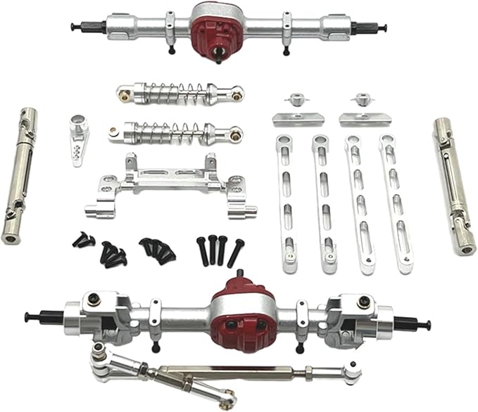 RC Car Upgrade Parts Front and Rear Assembly Kits Metal for MN82 LC79 MN78 1/12 Scale RC Hobby Car Argent
