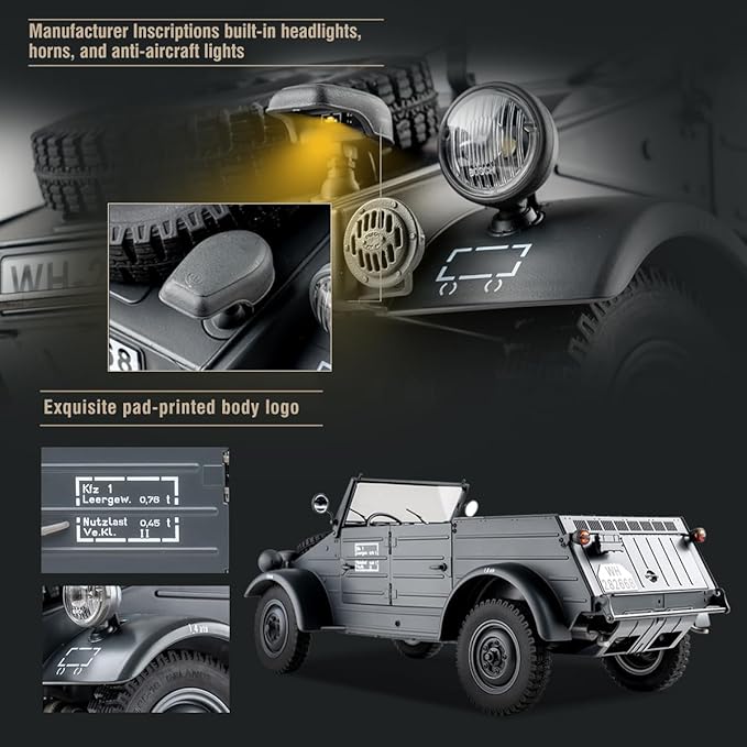 FCXㅤ ROCHOBBY 1/12 TYPE82 RC Crawler Remote Control RC Rock Crawler with 2 Speed Switch 4WD/RWD Switch for Adult