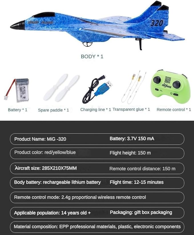 MAXBECK Remote Control Wireless Airplane Toy with Lights Su-35 Rc Glider 2 Channel 2.4 GHZ Remote Control Planes Outdoor Foam Rc Aircraft for Hobby Rc Airplanes