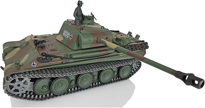 US in Stock RC Tank 1/16 German Panther G 7.0 Upgraded Infrared Combat 340 Rotating Turret BB Shooting Airsoft Tank