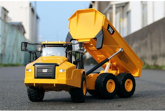 Diecast Masters 1:24 Scale Radio Control Caterpillar 745 Articulated Truck - 25004 - Fully functioning with Sound &amp Light Functions - Dump Bed and Wheel Movements - Radio Control Series