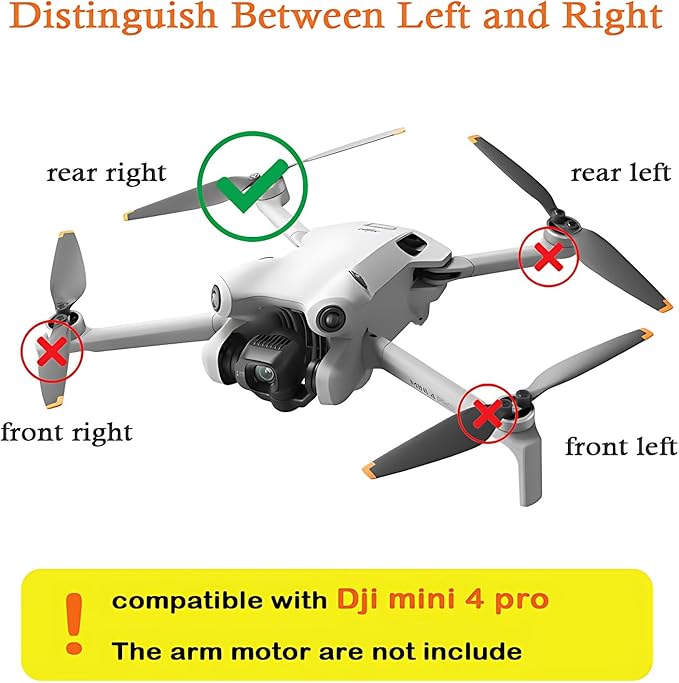 Body Arm Shell For Dji Mavic Mini 4 Pro Rear Left Arm Cover Replacement Mini 4 Pro Drone Right Rear Arm Cover Piece Repair Parts Drone Accessories (rear right arm)