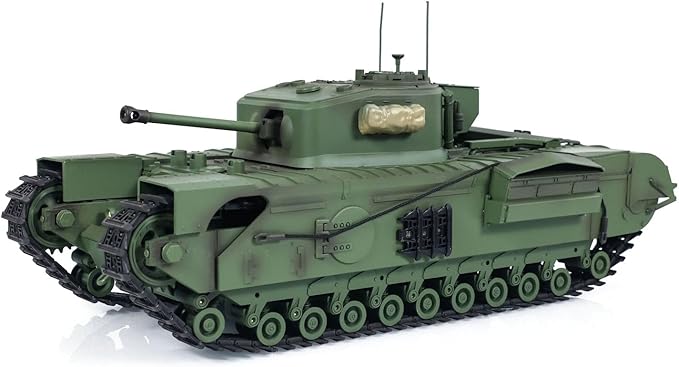TOUCAN RC HOBBY 1/16 Tongde RC Tank Churchill Mk.VII Electric Infrared Battle Toys Barrel RecoilUS in Stock